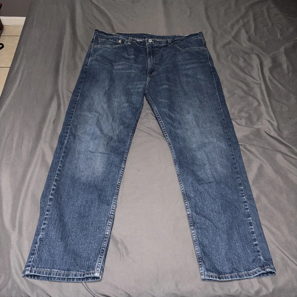 Levis 505 Mens Blue Straight Jeans Size 40x30 Cotton‎ Denim Pants Stretch